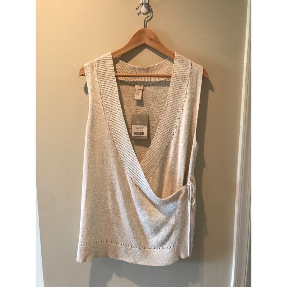 NWT J. Jill sleeveless tie wrap sweater sz L